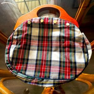 Banner house bag/purse with wooden handle vintage